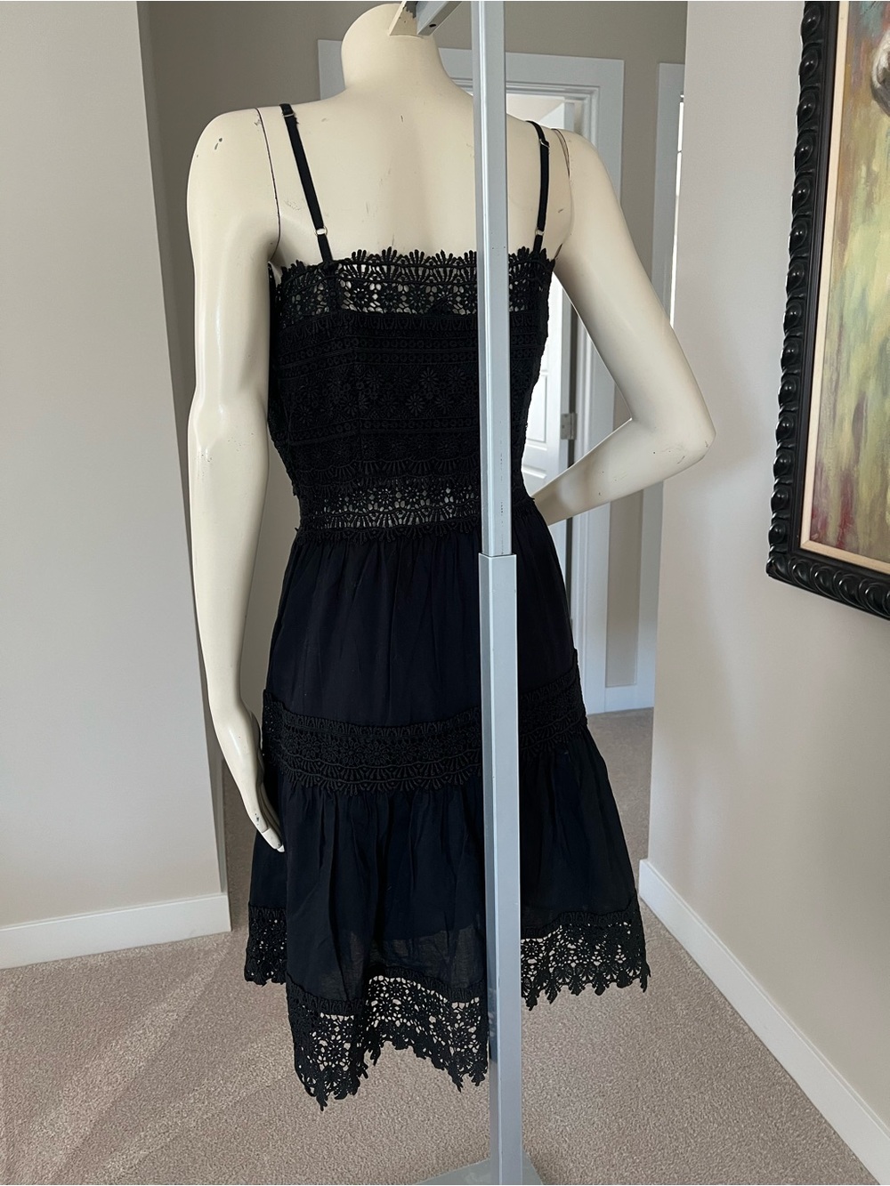 River Island Black Lace Cotton Dress - Picture 12 of 15